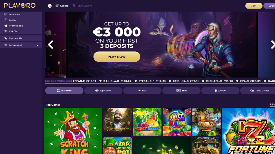 Playoro Casino screenshot
